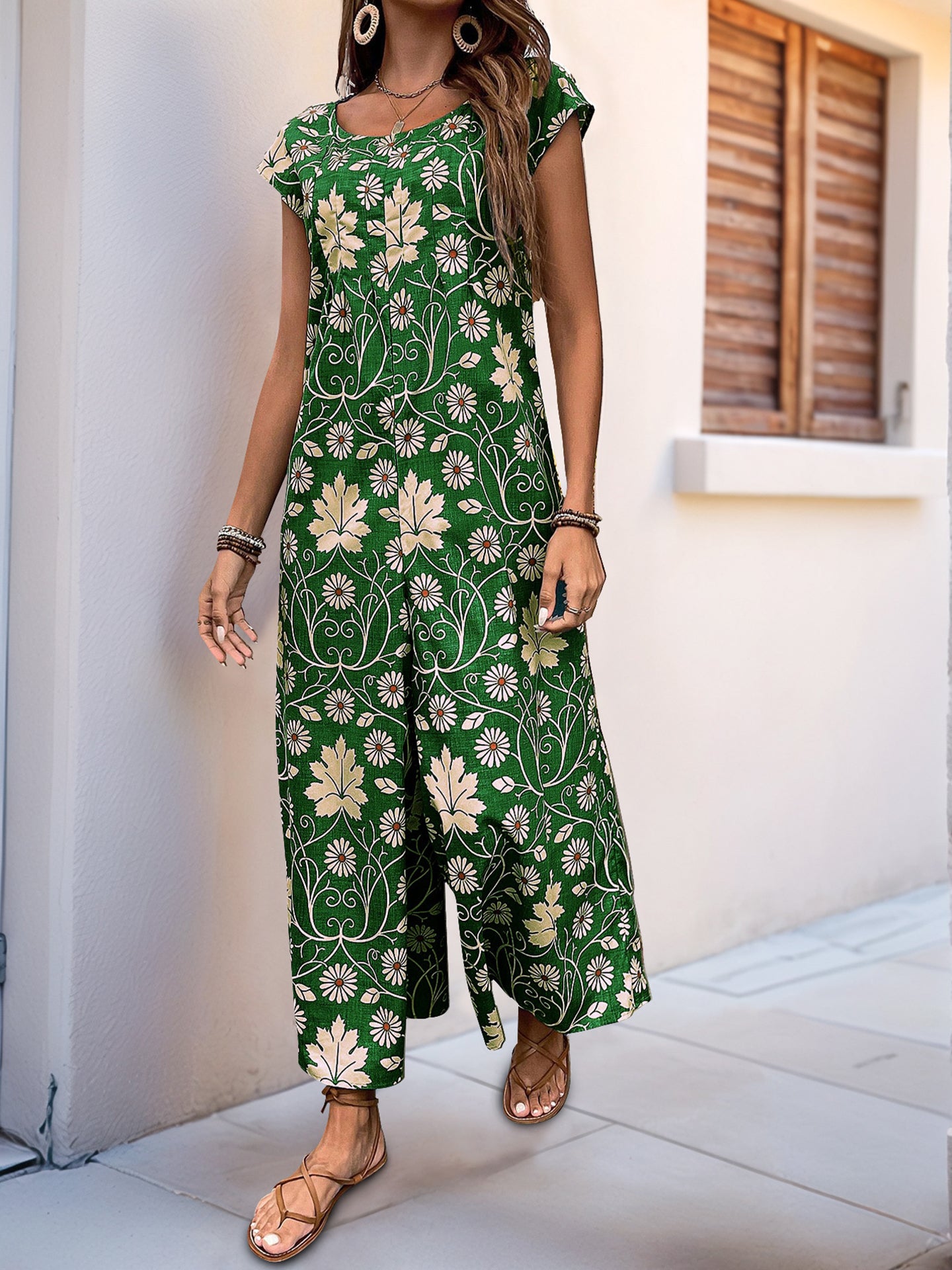 Printed Culotte Jumpsuit
