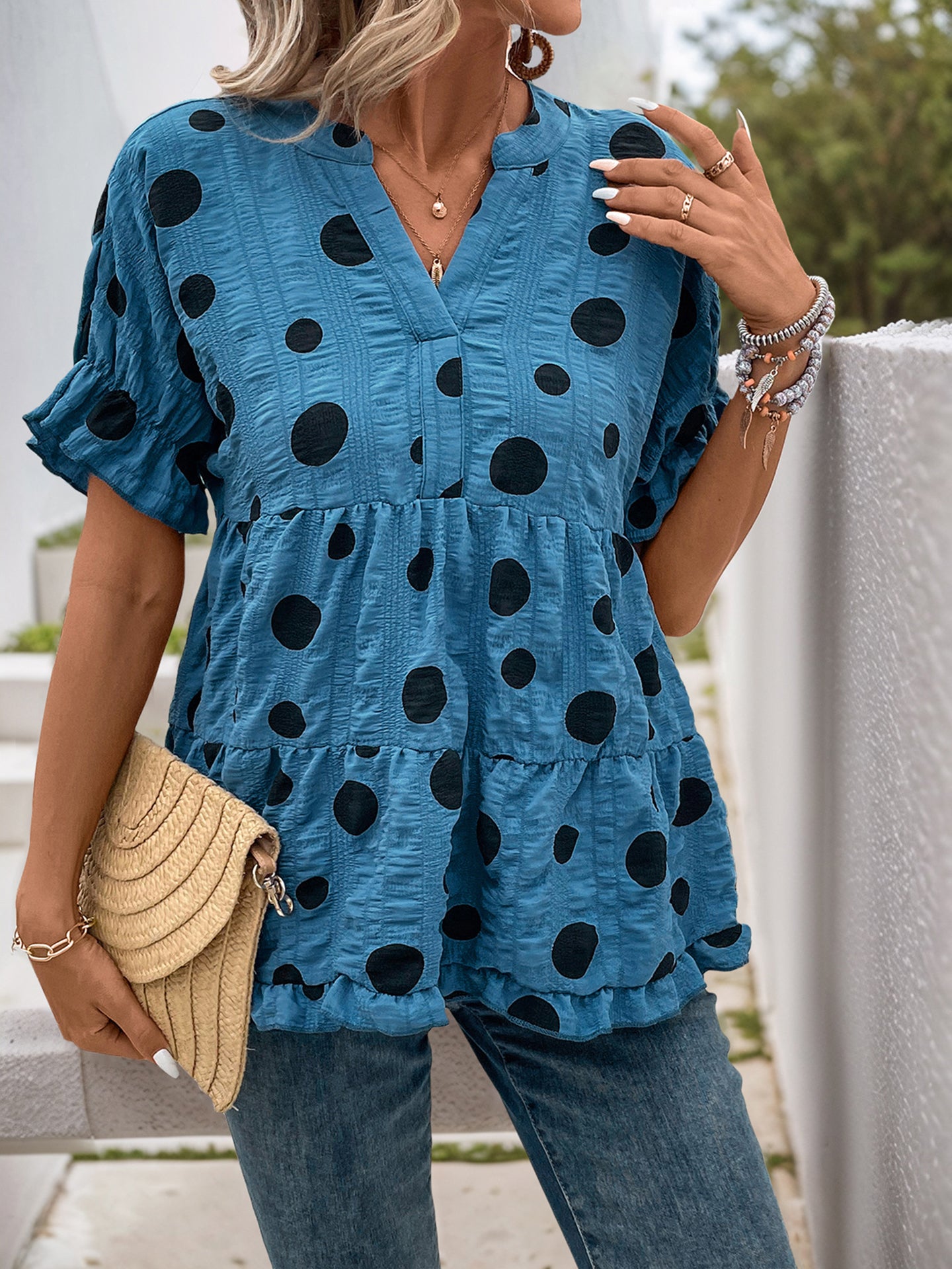 Women Polka Dot Opaque Printed Casual Shirt