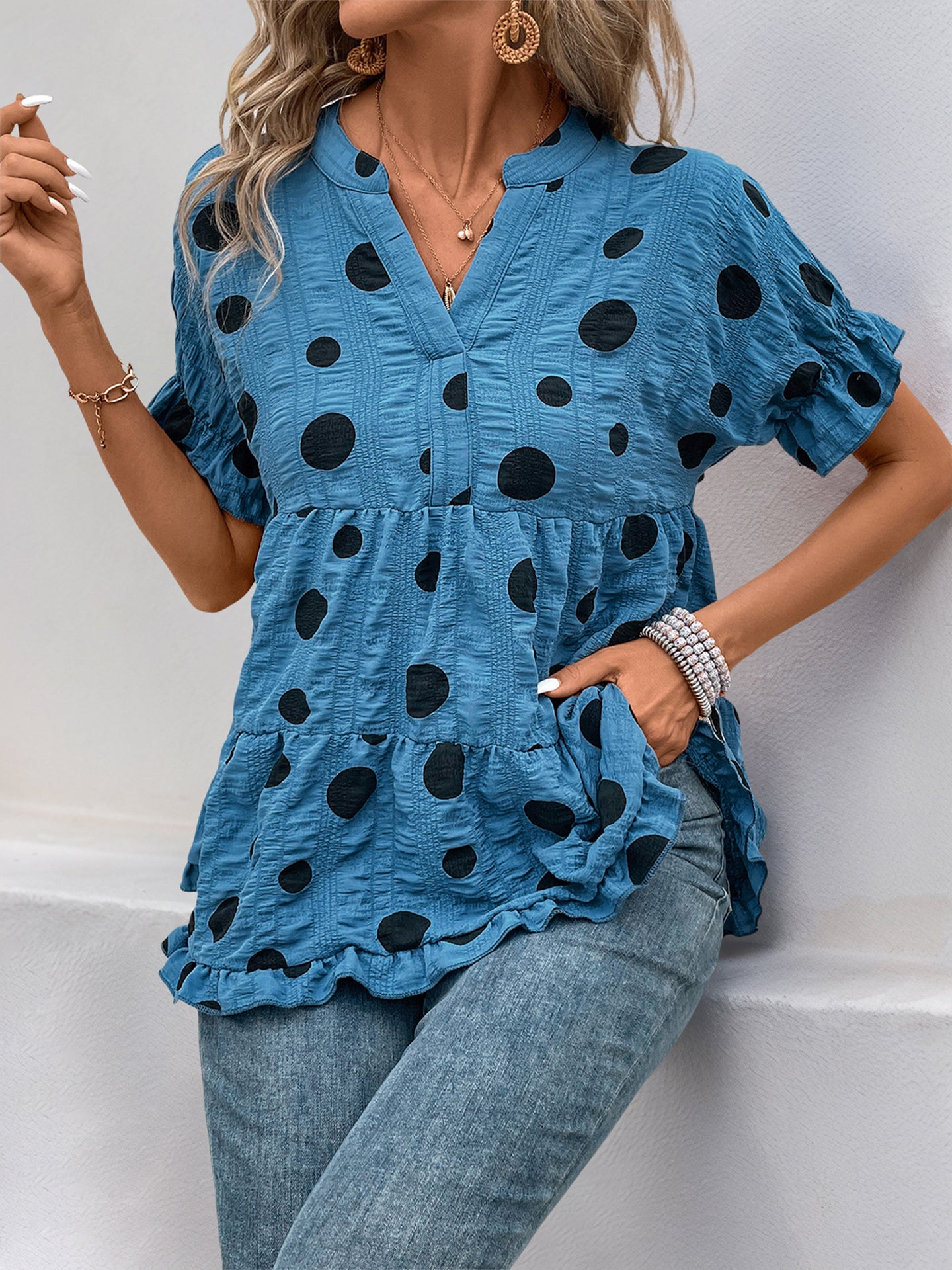 Women Polka Dot Opaque Printed Casual Shirt