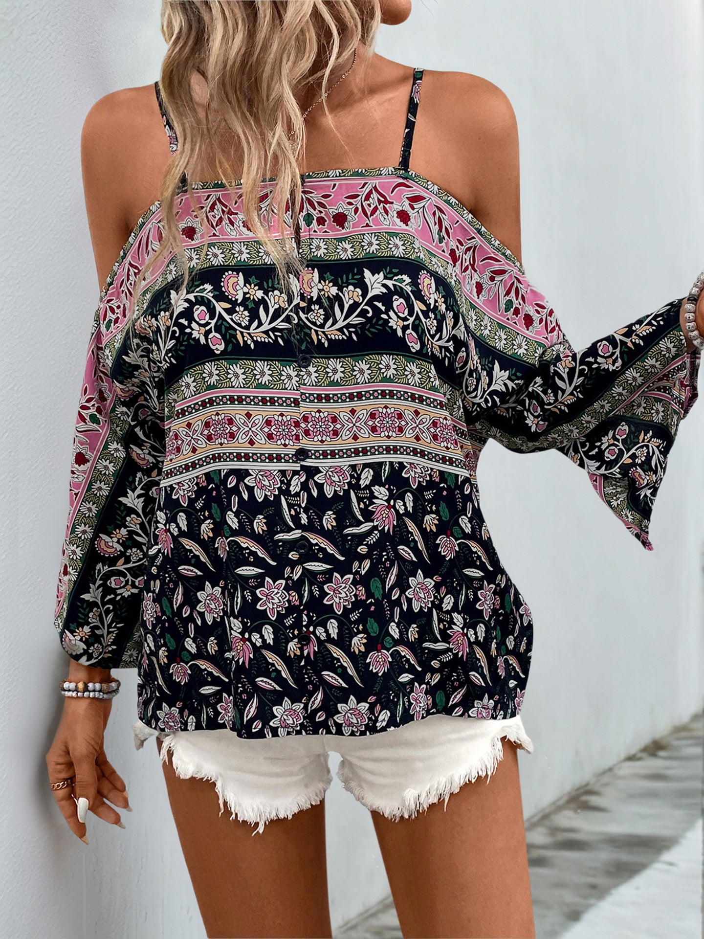Floral Printed Off-Shoulder Top