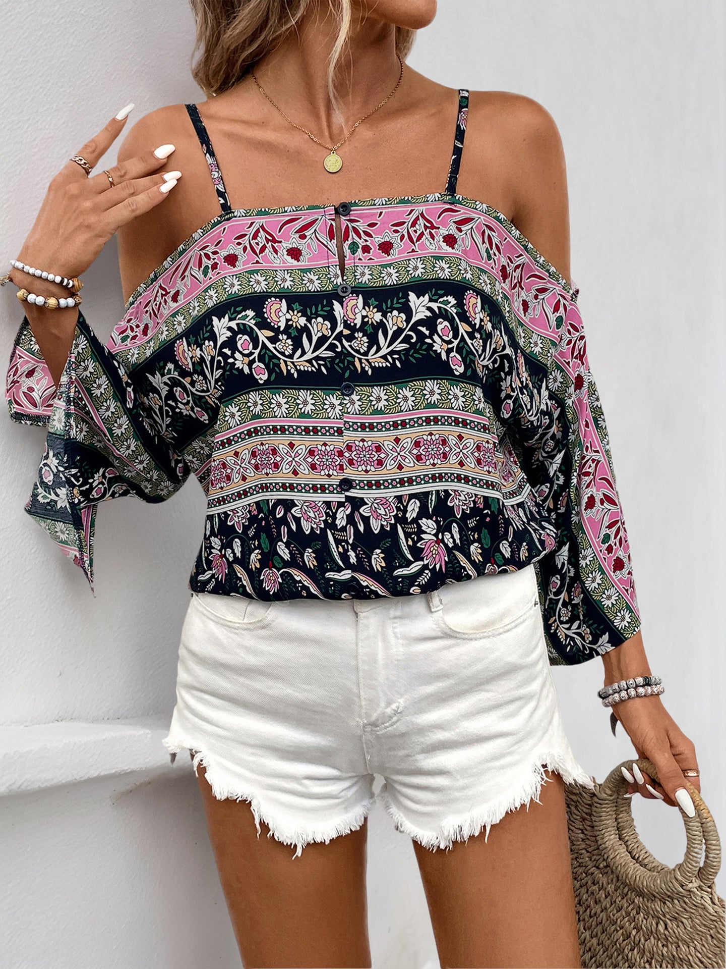 Floral Printed Off-Shoulder Top