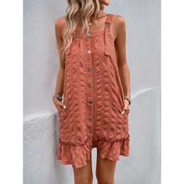 Women Shoulder Straps A-Line Dress