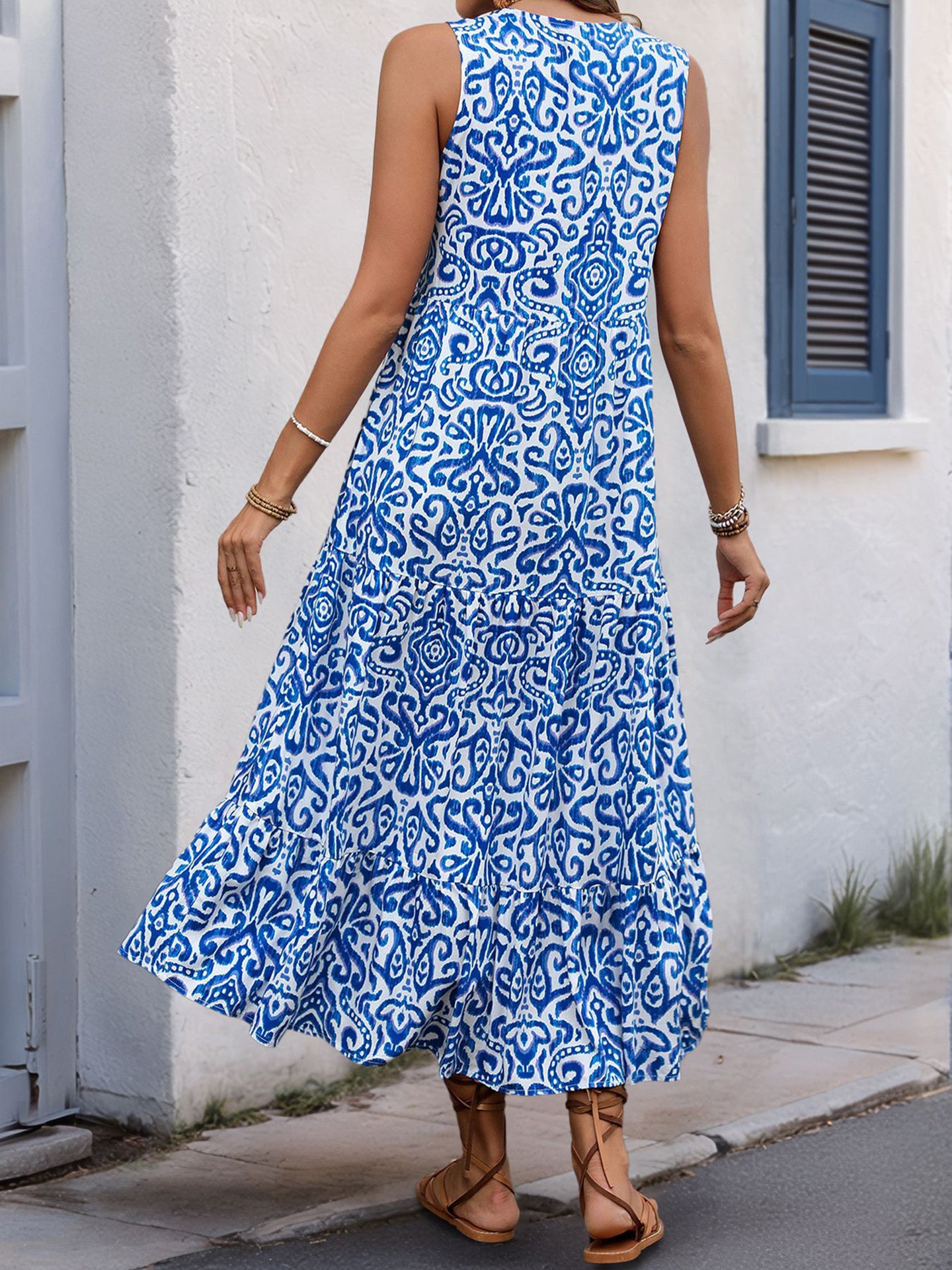 Ethnic Motifs Print A-Line Midi Dress