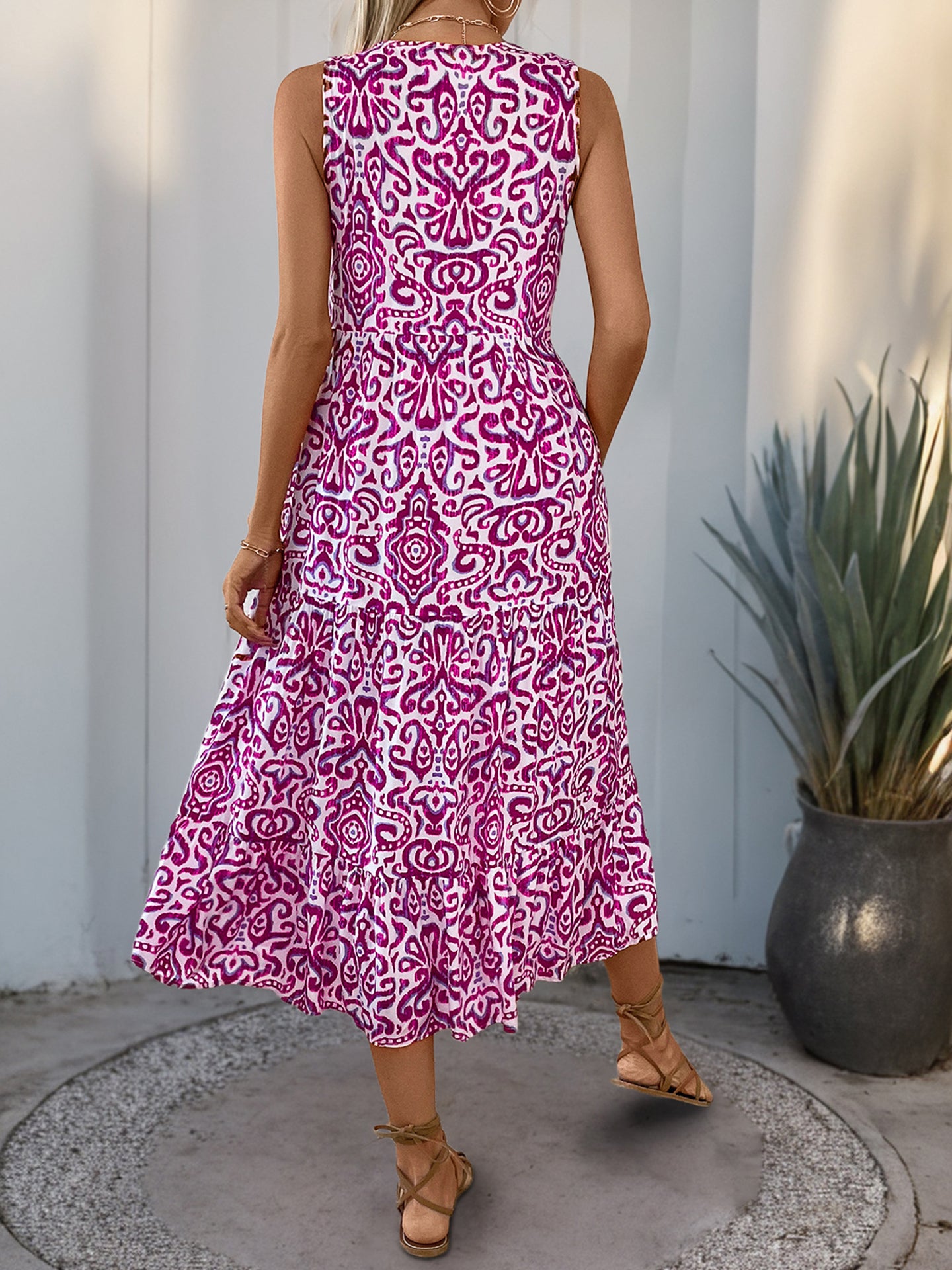 Ethnic Motifs Print A-Line Midi Dress