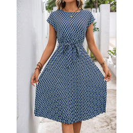 Print A-Line Midi Dress