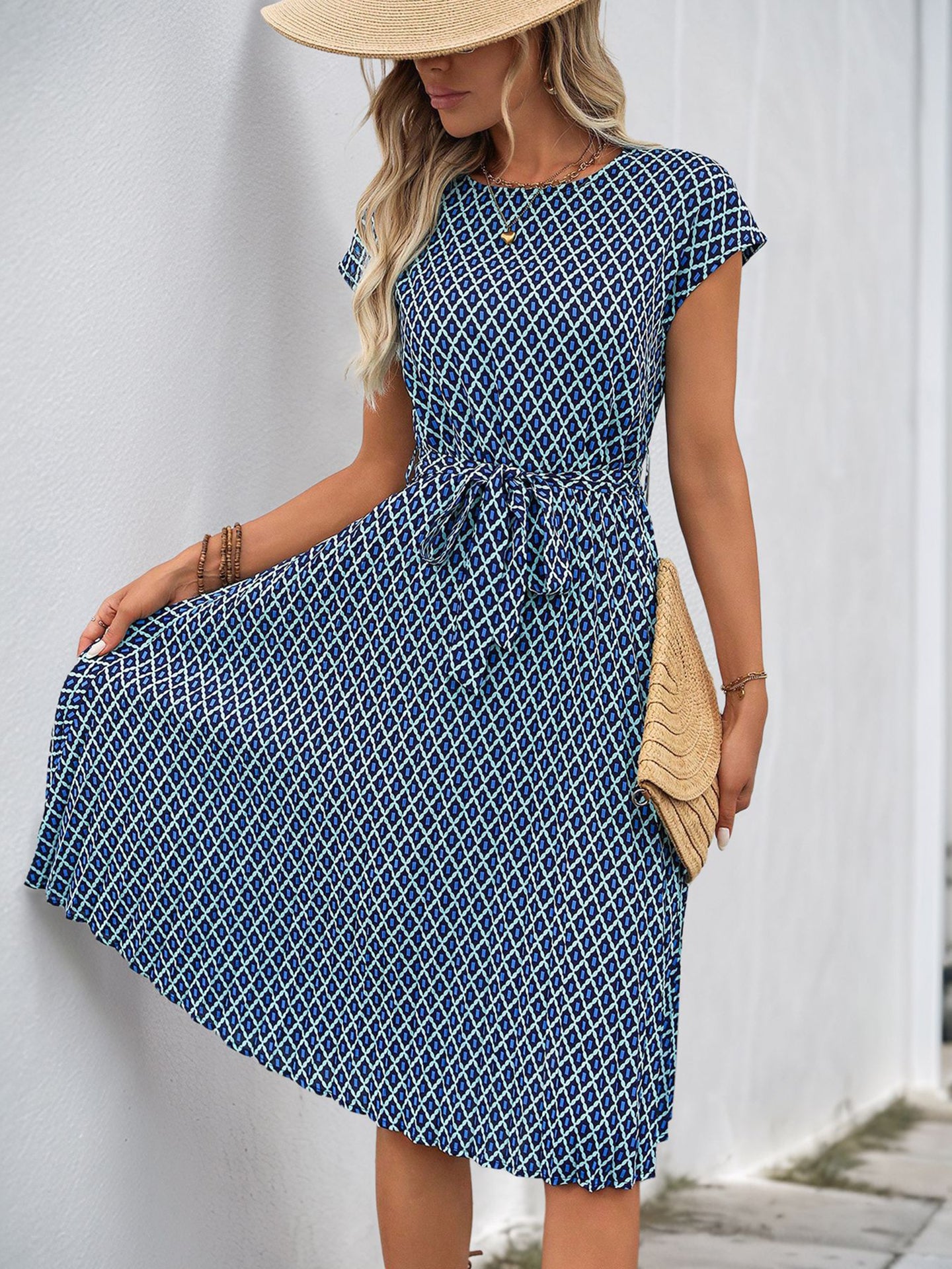 Print A-Line Midi Dress