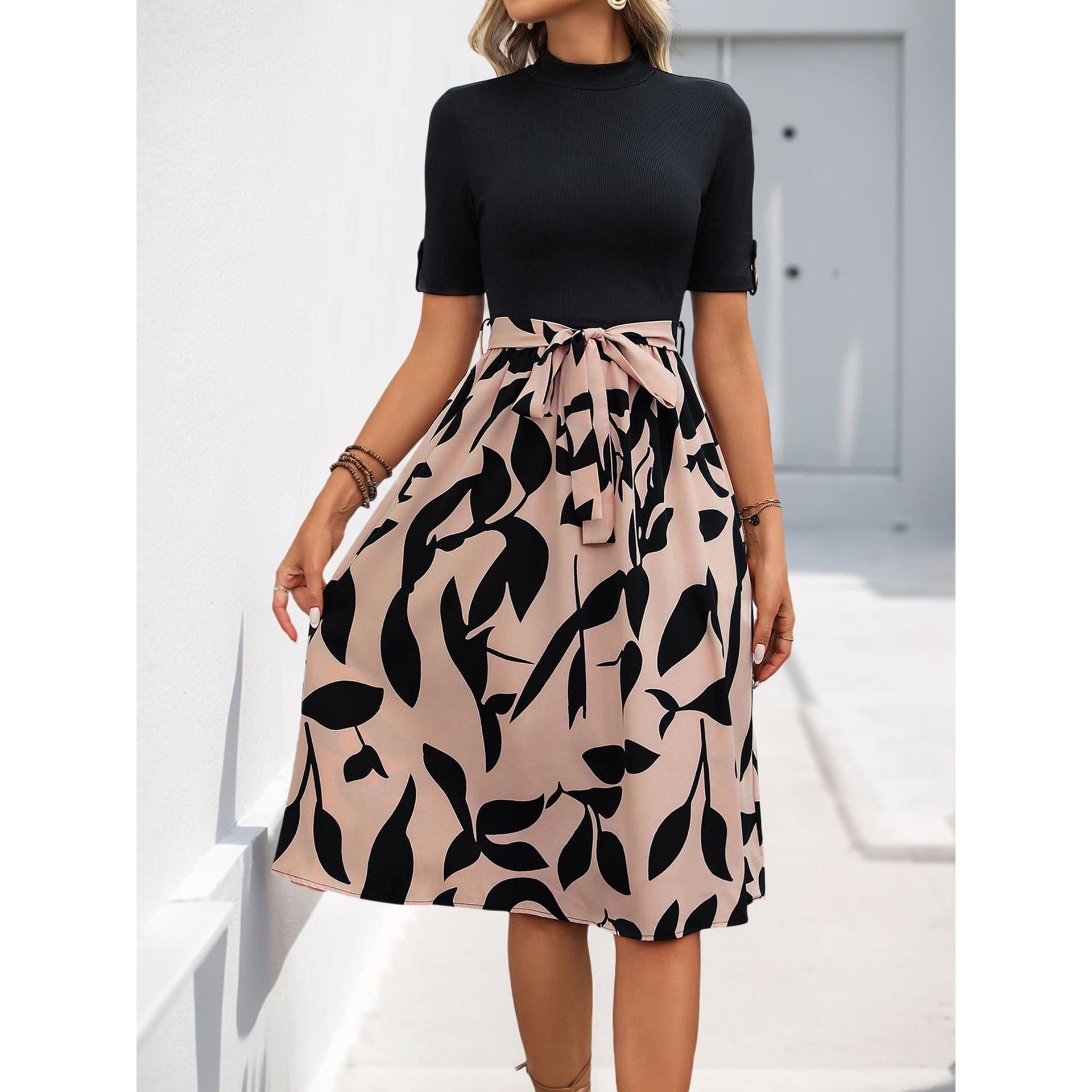 Print A-Line Midi Dress