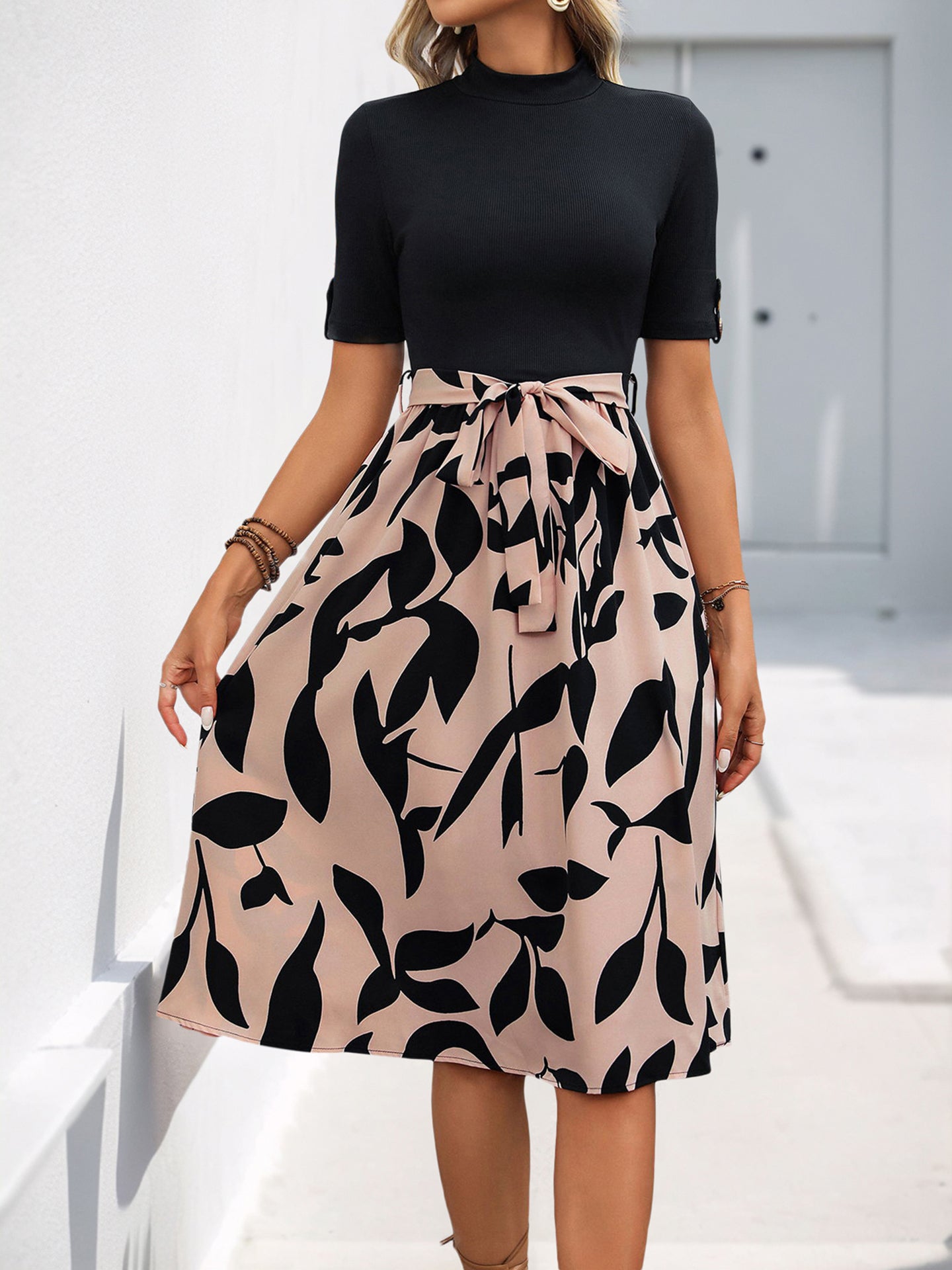 Print A-Line Midi Dress