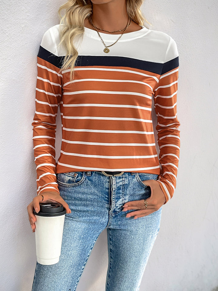 Striped Round Neck Top