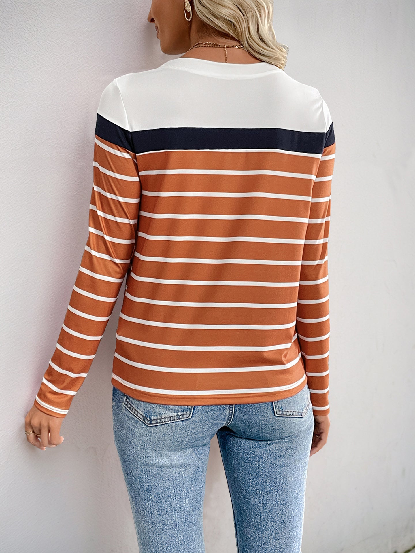 Striped Round Neck Top