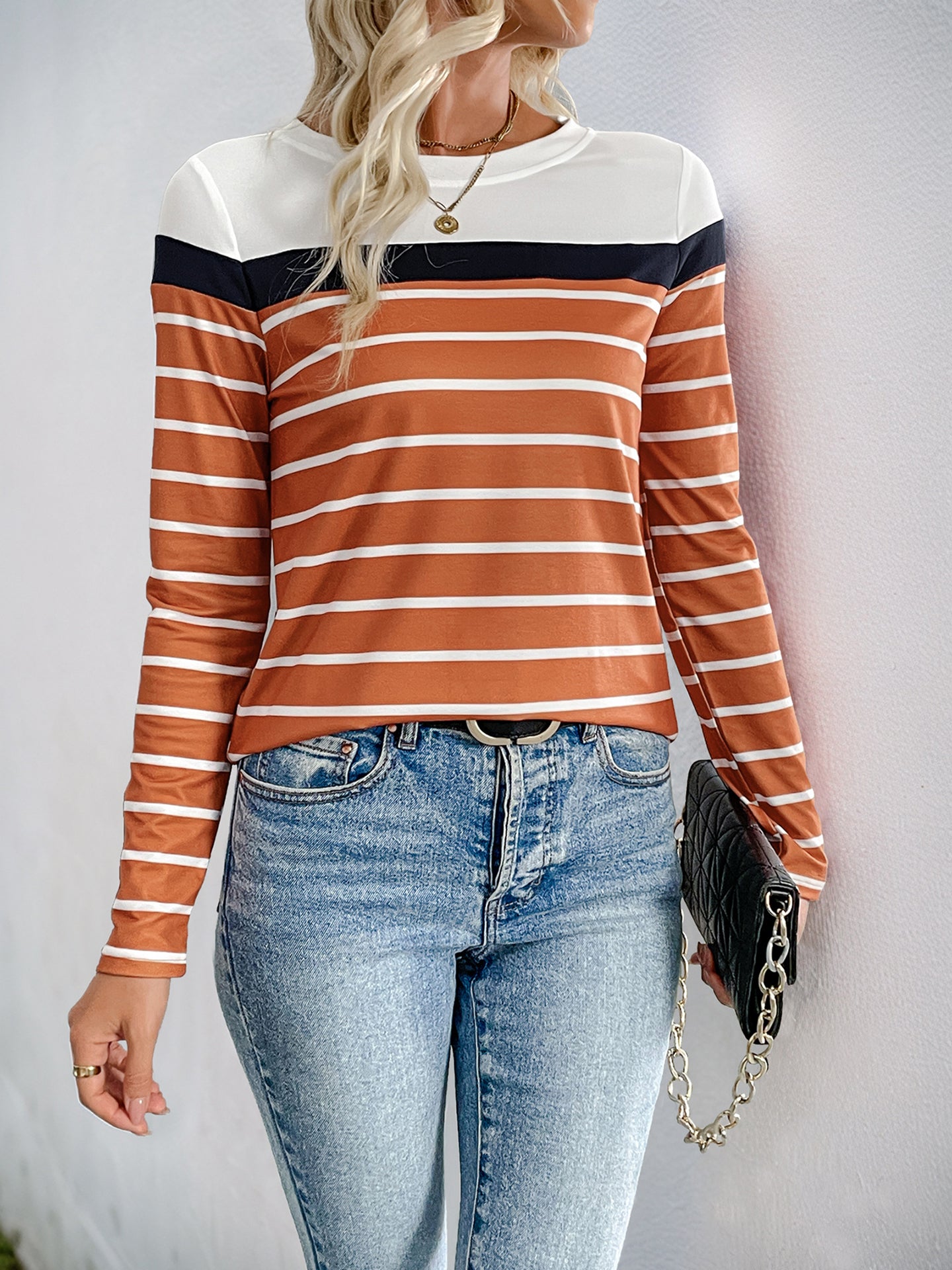 Striped Round Neck Top