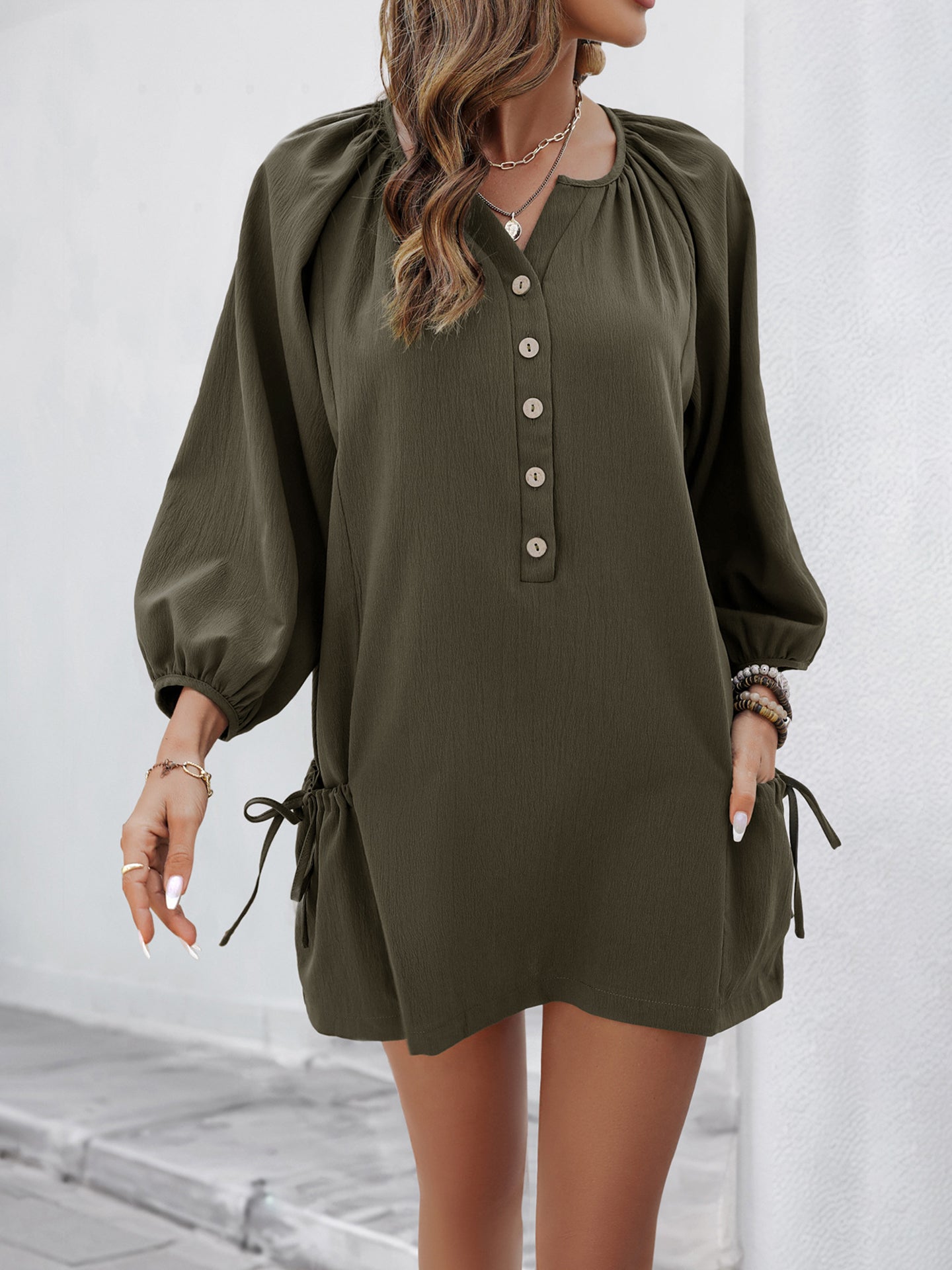 Polyester Shirt Shape Dress