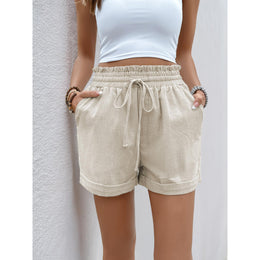 Women Solid Mid-Rise Regular Shorts