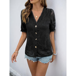 Women Shirt Style Lace Top