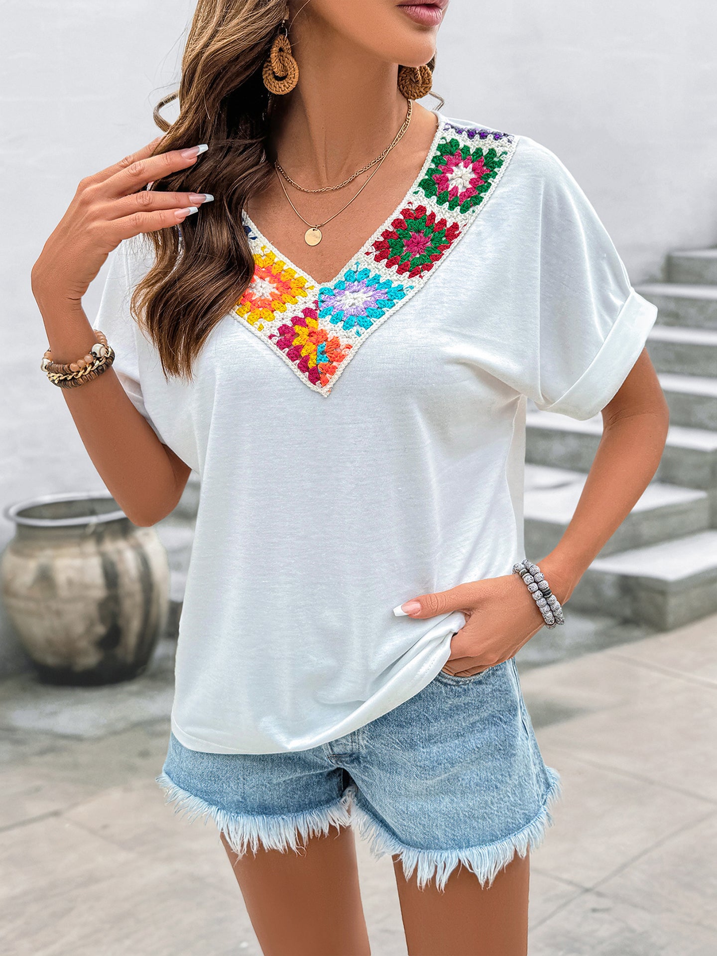 Embroidered Fitted Top