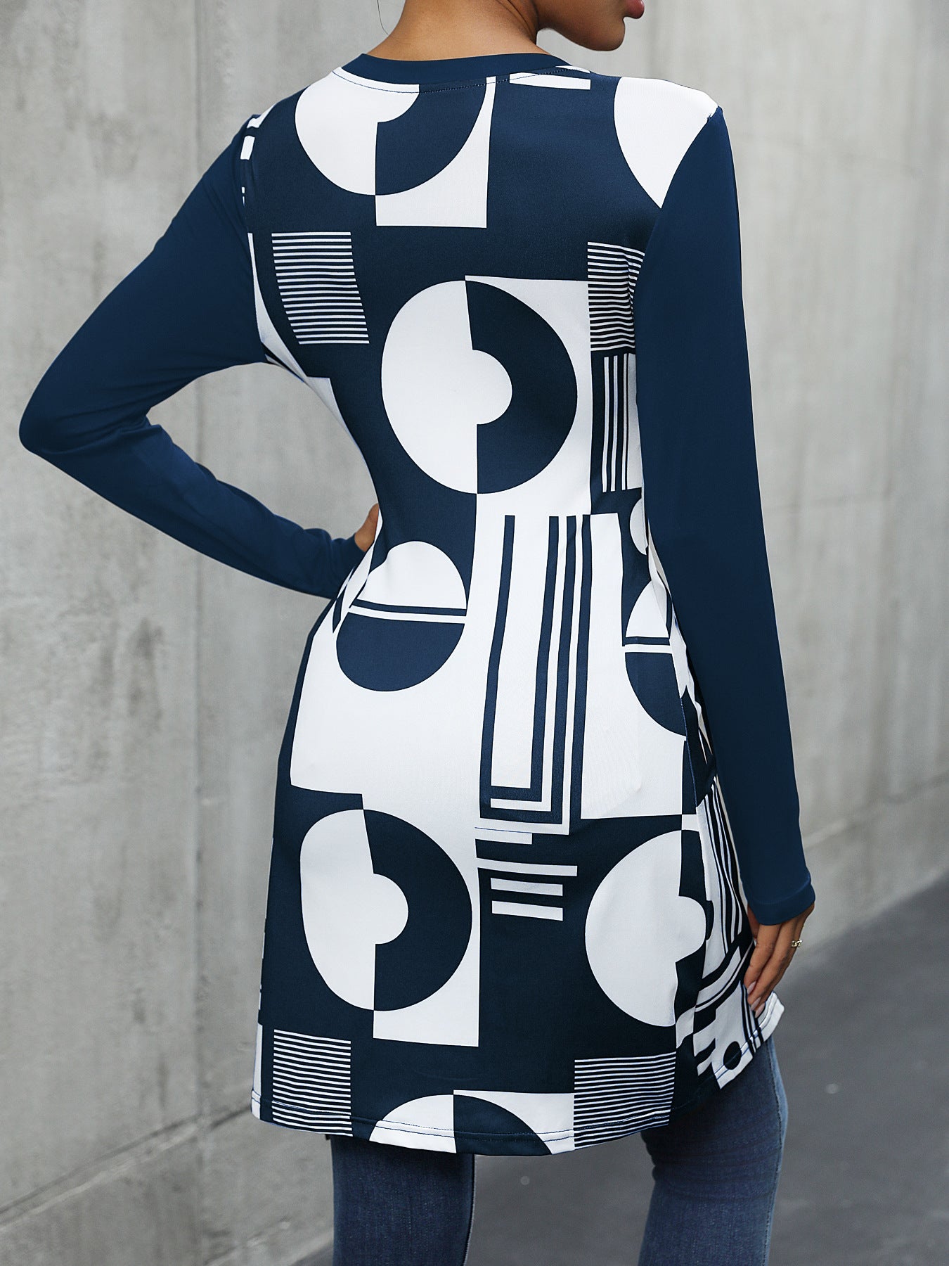 Women Abstract Printed Round Neck Top