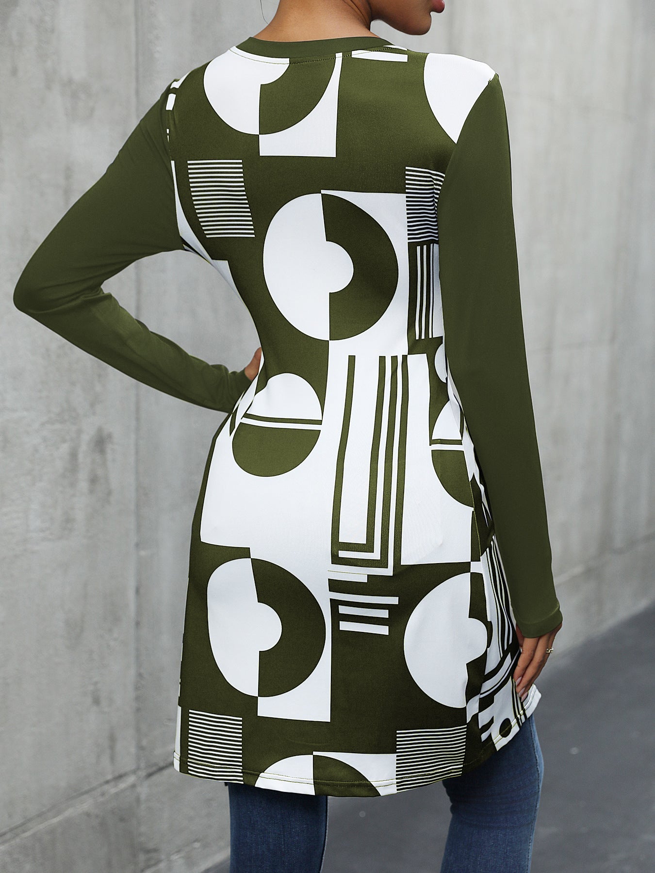 Women Abstract Printed Round Neck Top