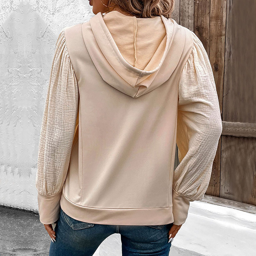 Women Solid Hooded Sweatshirt