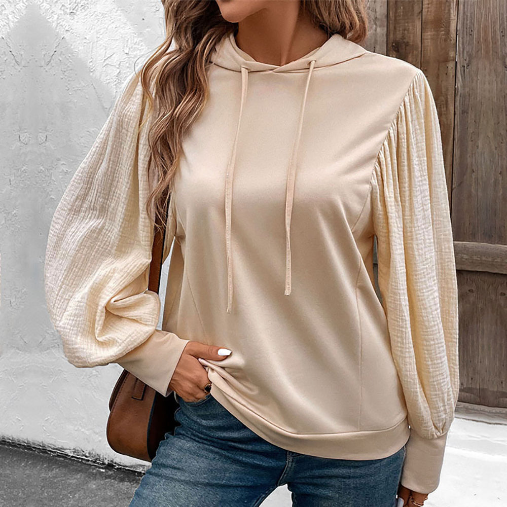 Women Solid Hooded Sweatshirt