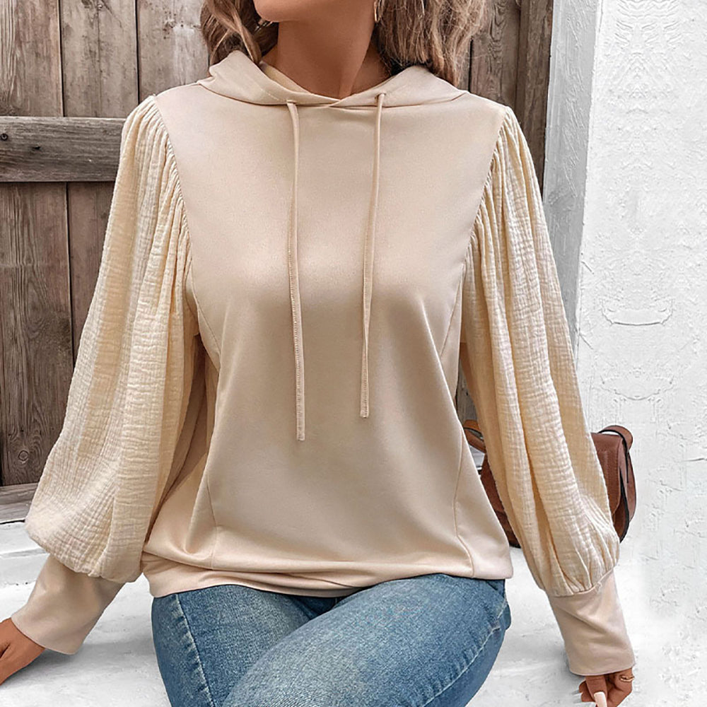Women Solid Hooded Sweatshirt