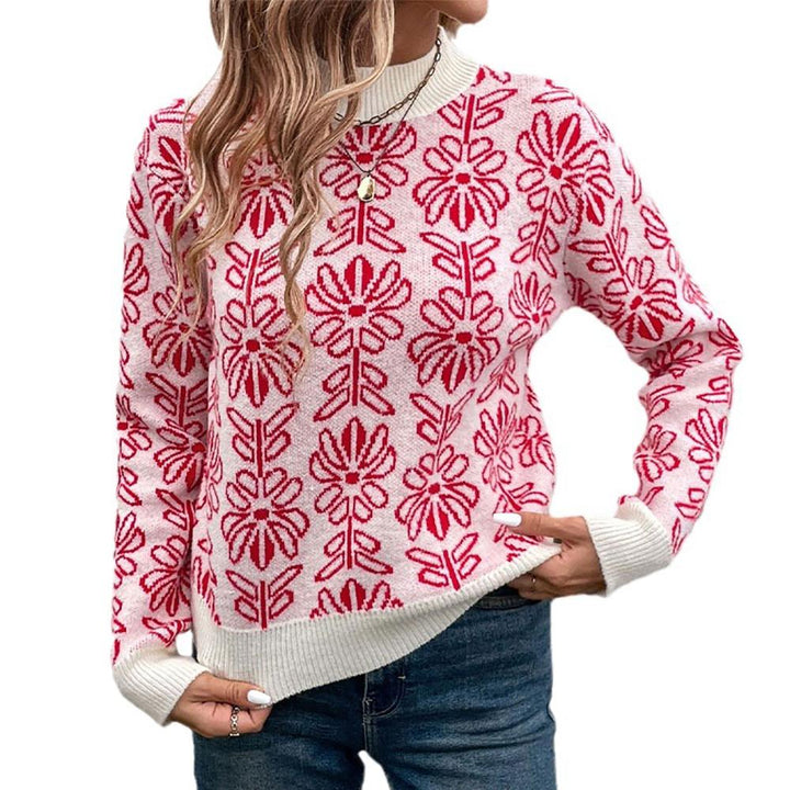 Women Floral Self Design Pullover Sweaters
