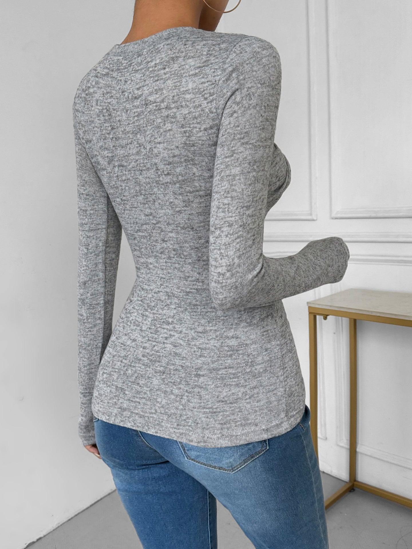Women Solid Round Neck Top