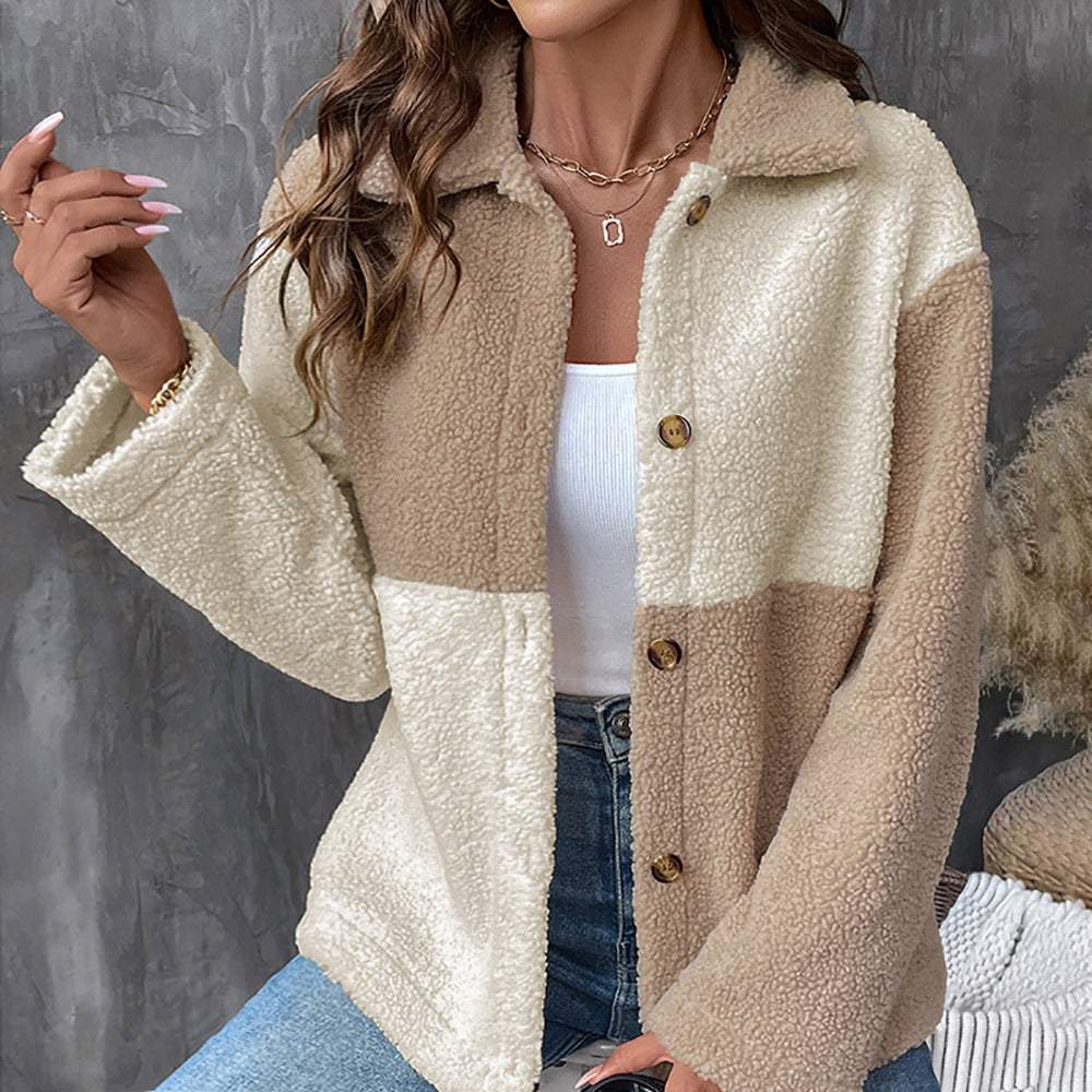 Women Spread Collar Colourblocked Tailored Jacket