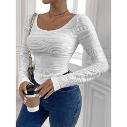 Women Self Design Scoop Neck Top