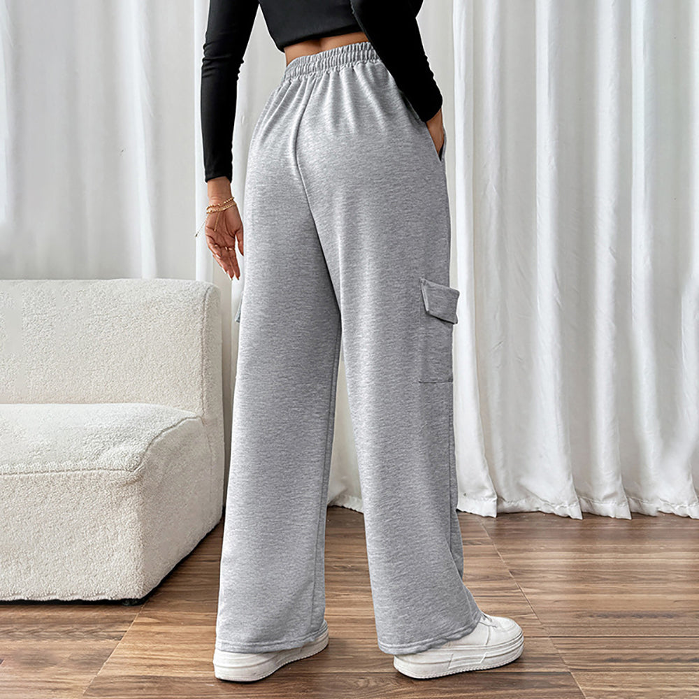 Women Solid Loose Fit Cargo Trousers