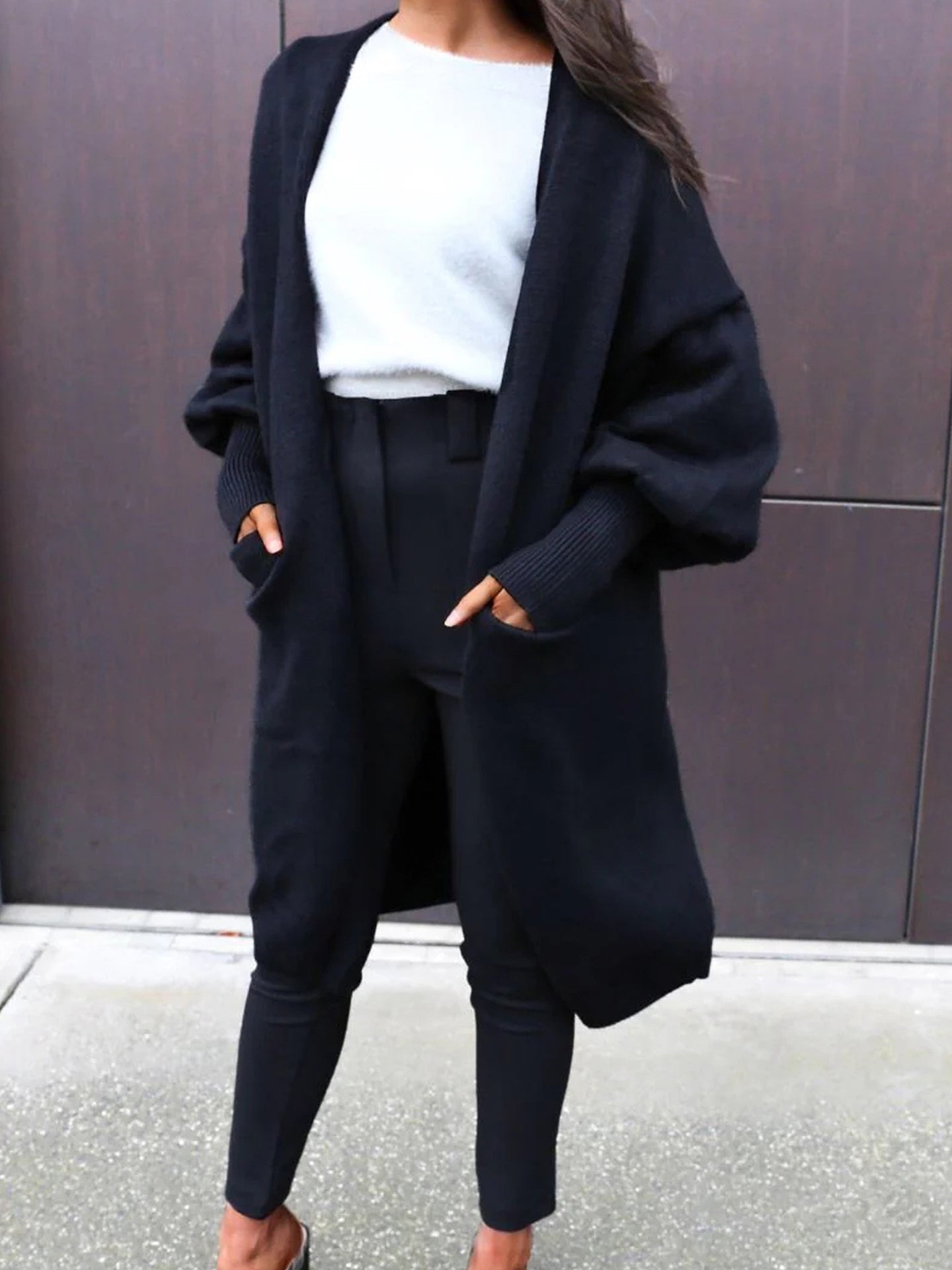 Open Front Acrylic Longline Shrug