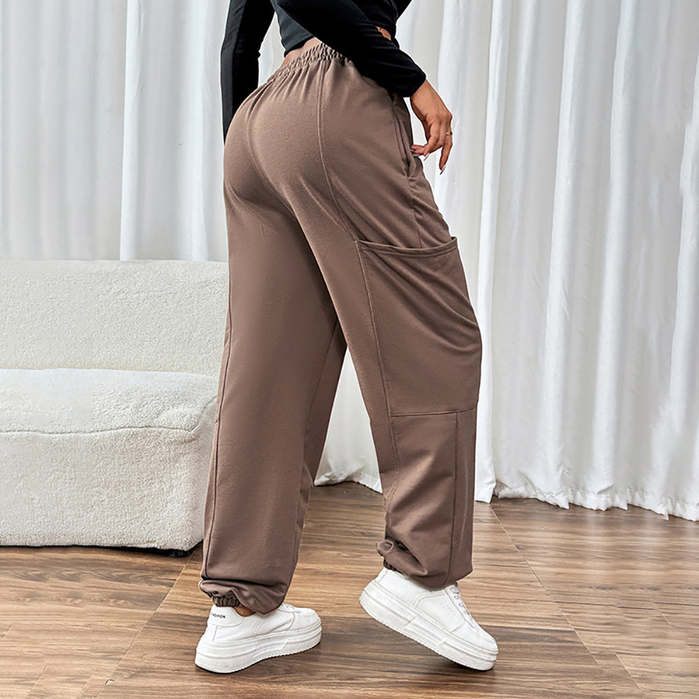 Women Loose Fit Easy Wash Chinos Trousers