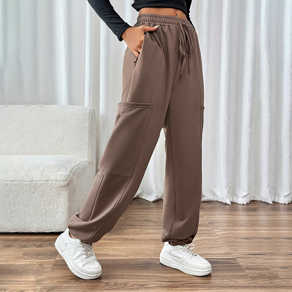 Women Loose Fit Easy Wash Chinos Trousers