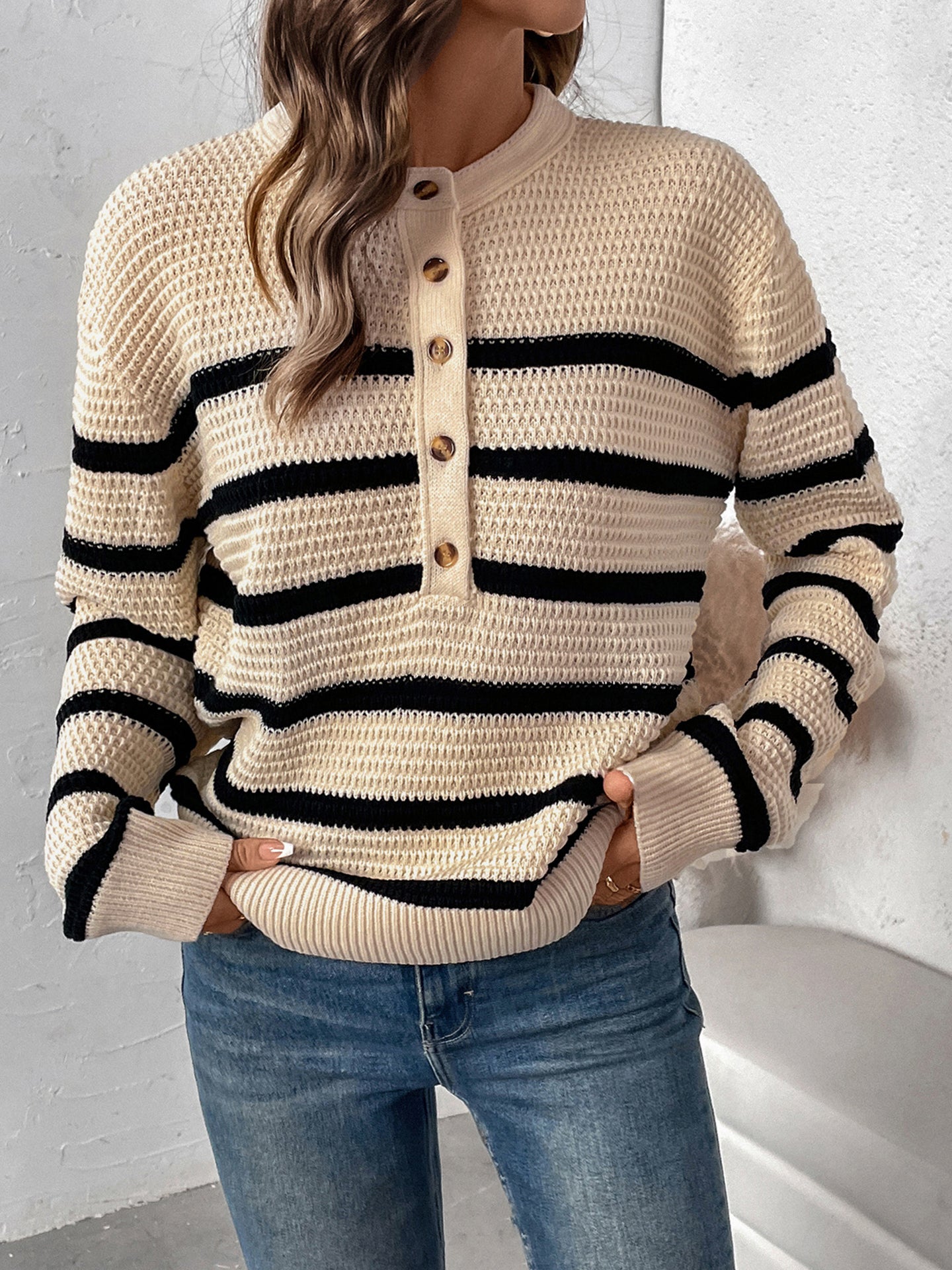 Women Self Design Cable Knit Pullover