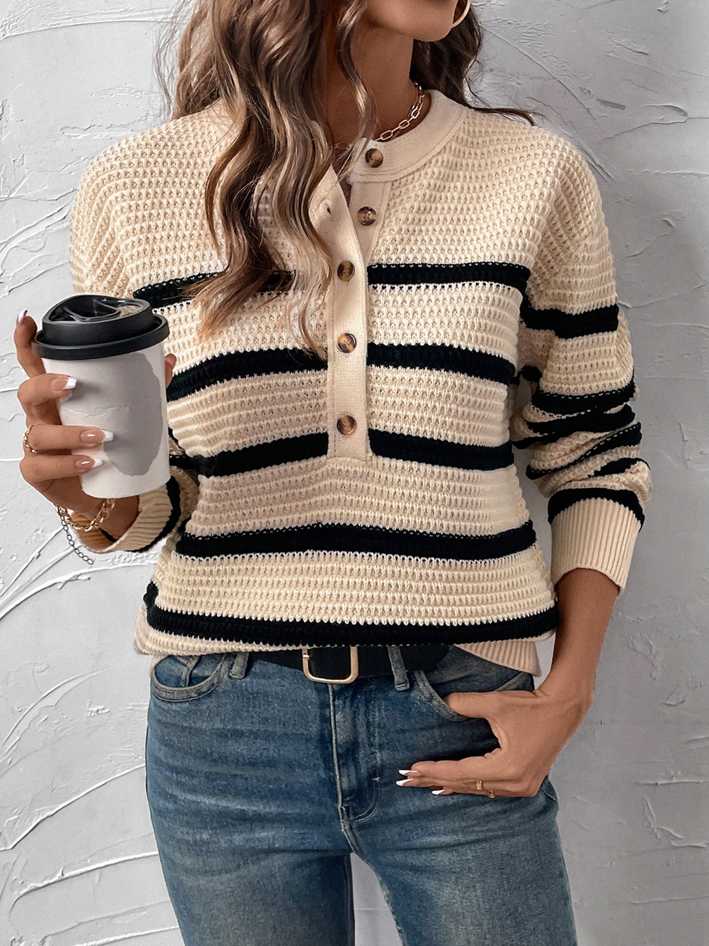 Women Self Design Cable Knit Pullover