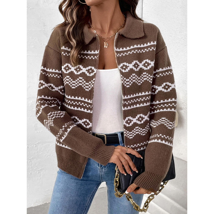 Women Printed Spread Collar Tailored Jacket