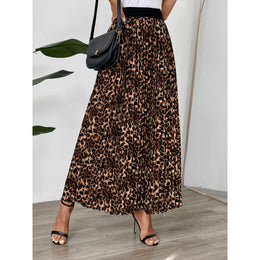 Women Animal Printed Gathered Maxi Skirt