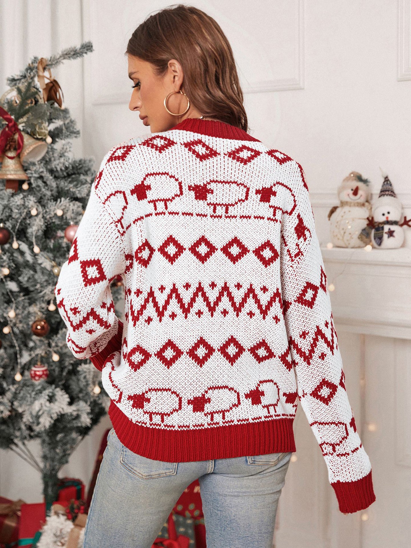 Women Round Neck Pullover Sweater