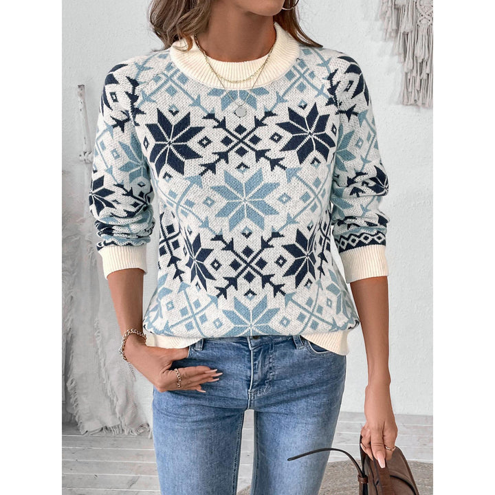 Women Argyle Printed Pullover