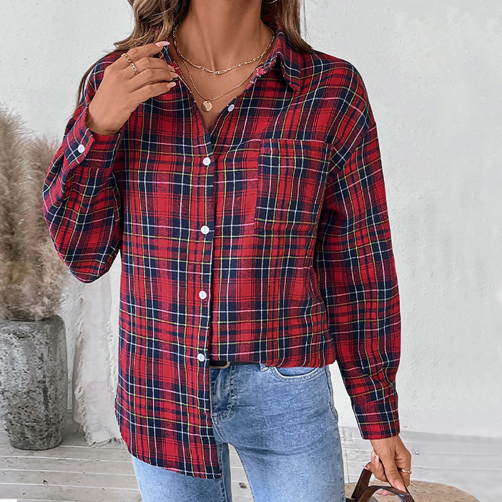 Women Tartan Checks Opaque Checked Casual Shirt