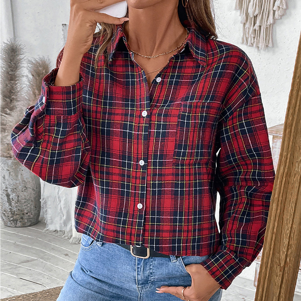 Women Tartan Checks Opaque Checked Casual Shirt