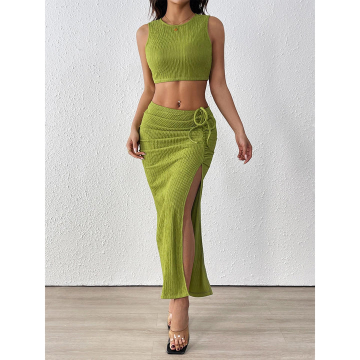 Round Neck Top With Skirt