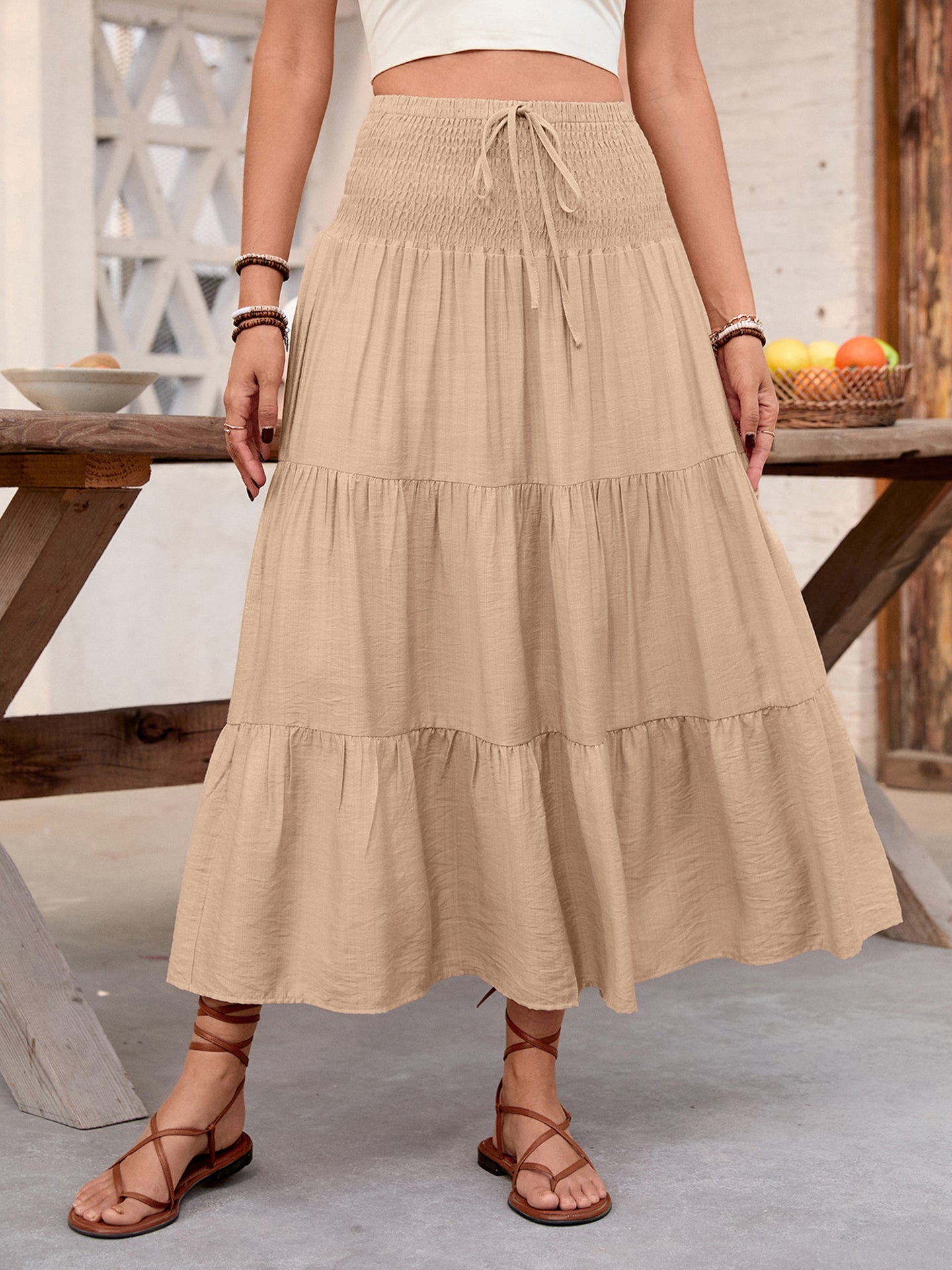 Flared Midi Skirt