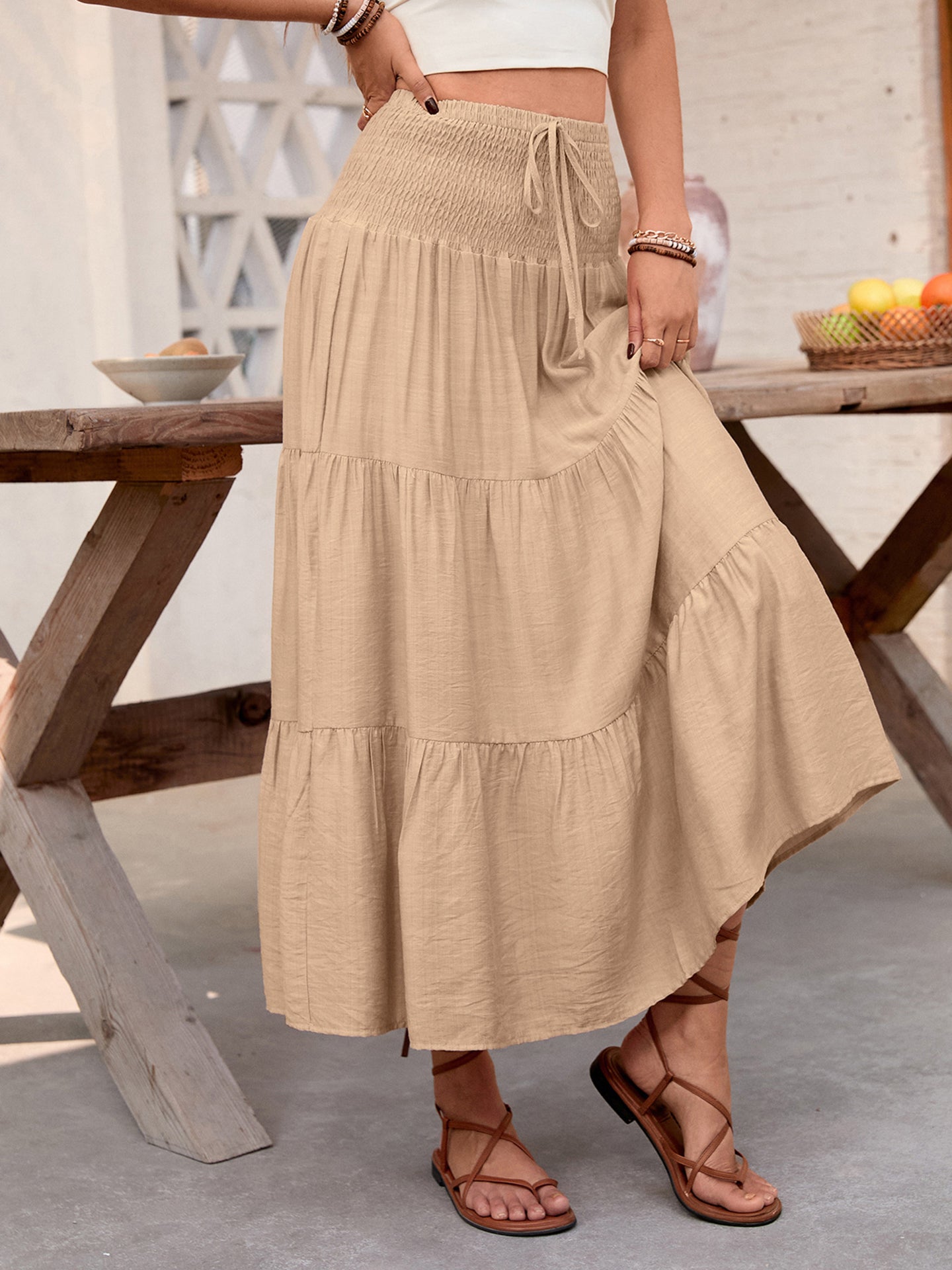 Flared Midi Skirt