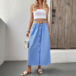 Buttoned Maxi Skirt