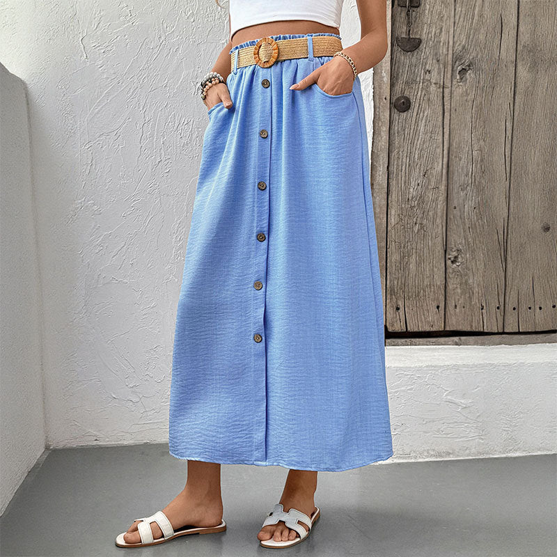 Buttoned Maxi Skirt