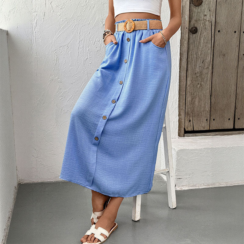 Buttoned Maxi Skirt