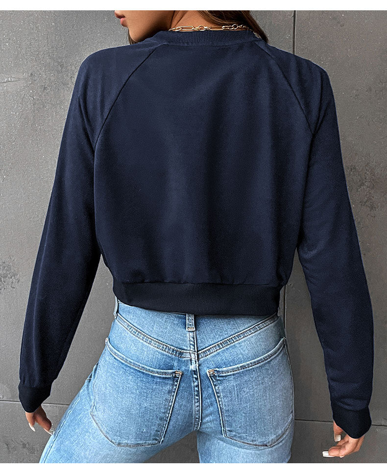 Raglan Sleeves Crop Top