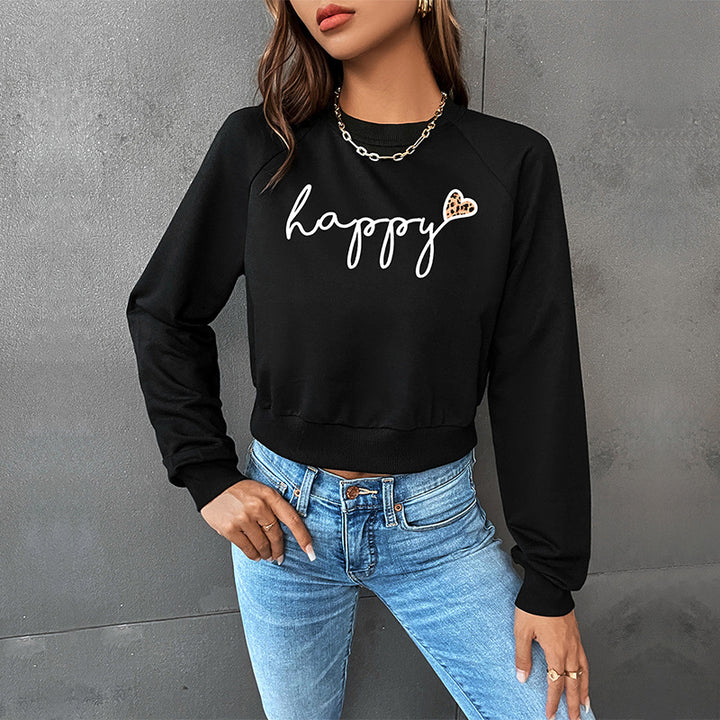Printed Crop Sweatshirt
