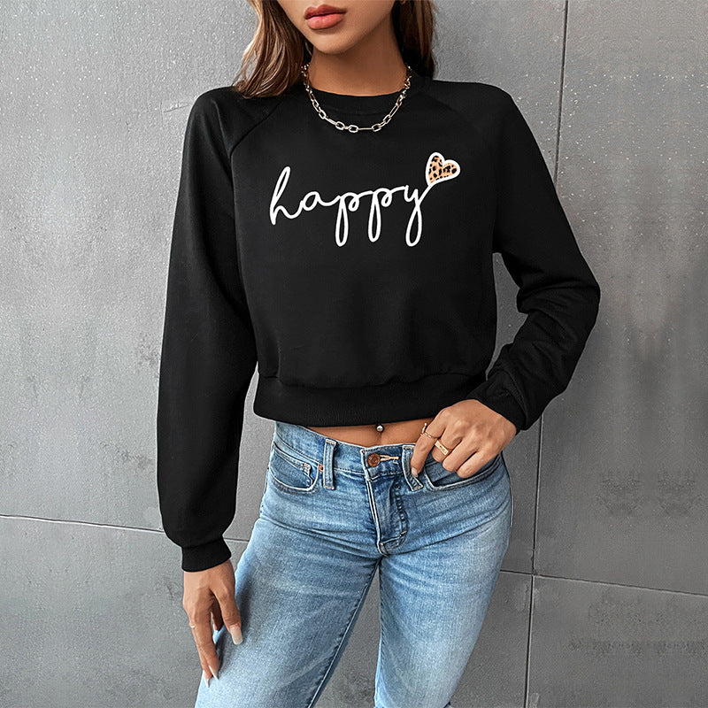 Printed Crop Sweatshirt