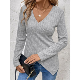 Women Solid V-Neck Top